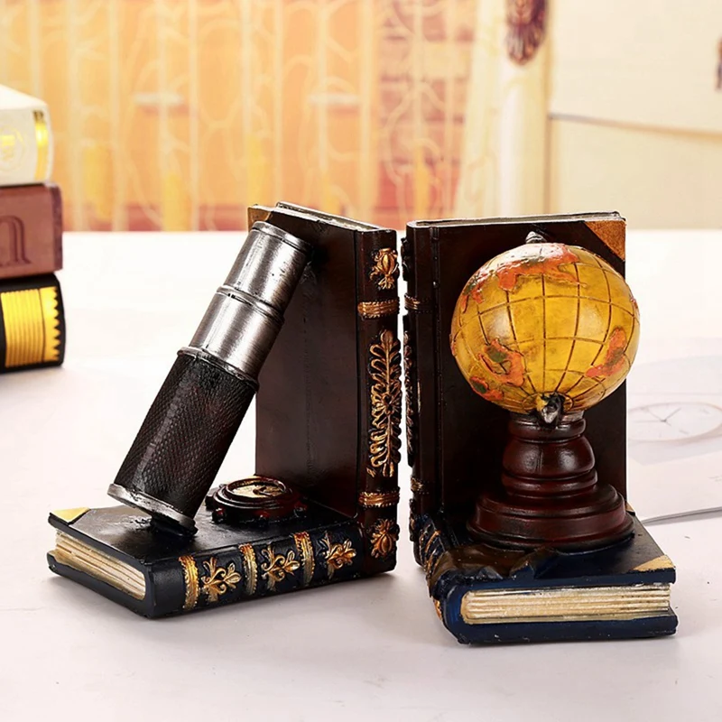 

Retro Globe Bookends By Bookshelf Craft Decorations Office Book Stand Ornaments