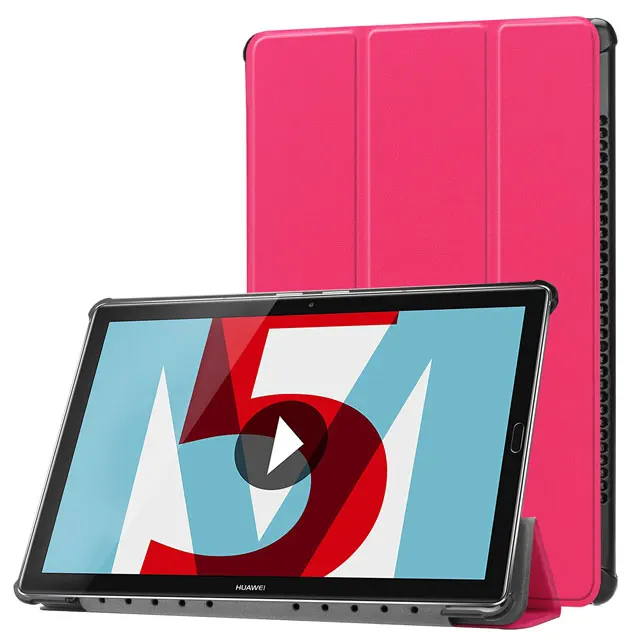 Чехол для huawei MediaPad M5 10,8 с откидной подставкой, умный чехол из искусственной кожи, чехол для huawei Mediapad M5 10 Pro CMR-AL09/W09, чехол для планшета - Цвет: Rose Red