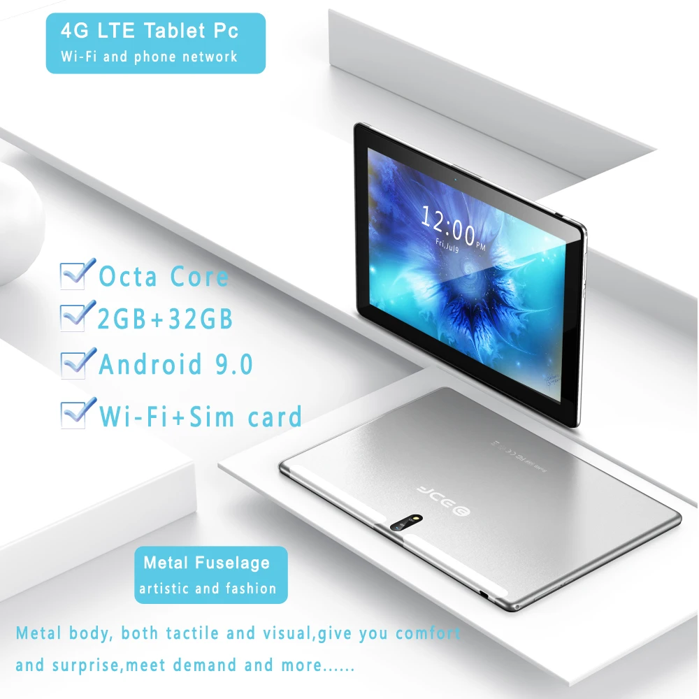 Планшет SC9863A экран 10 1 дюйма Восьмиядерный процессор Android 9 0 4G GPS Wi Fi Bluetooth Google