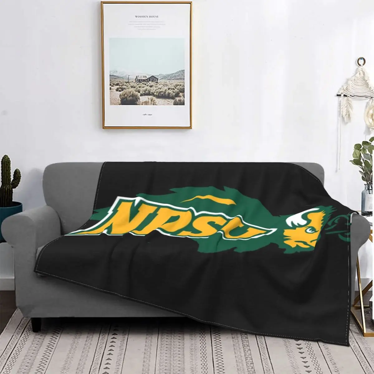 

Ndsu Bison-Manta a cuadros para cama, colcha térmica para sofá, manta