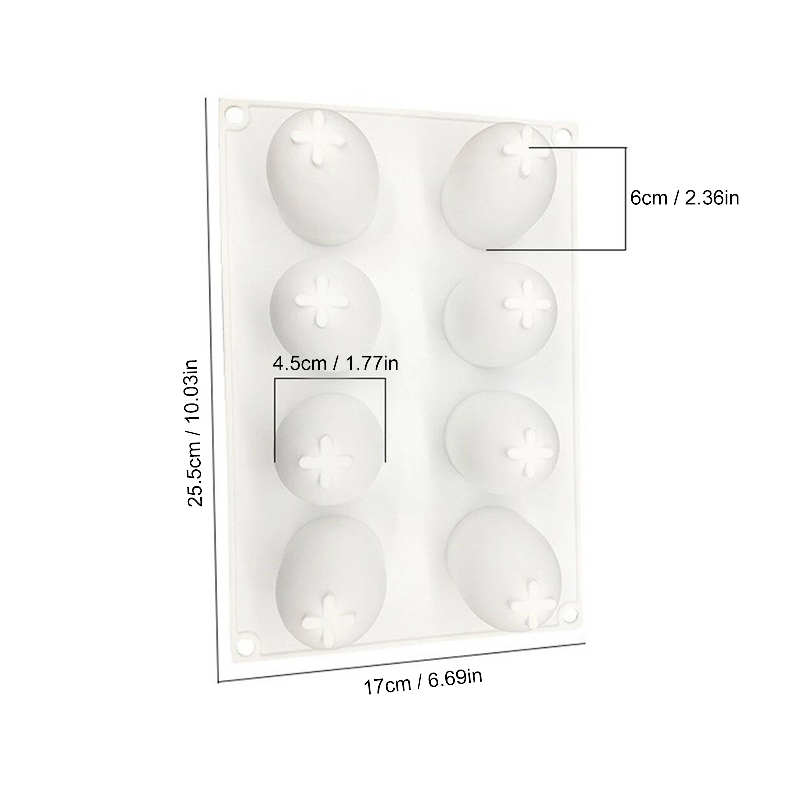 

6 Cavity Easter 3D Egg Shaped Silicone Molds Chocolate Dessert Fondant Mould DIY Easter Cake Decorating Tools