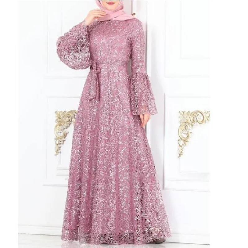 Женское вечернее платье с пайетками черное блестящее длинное длинным рукавом и