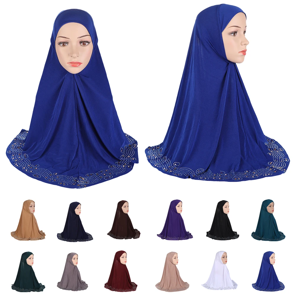 

Muslim Hijab Diamonds Amira Islamic Women Prayer Hijabs Headscarf Wrap Scarf Pull On Ready Made To Wear Overheads Hijabs Ramadan