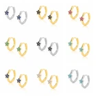 Маленькие серьги для пирсинга женские, ювелирные украшения для ушей круглой формы, цвет золотосеребро, черныйфиолетовый, цвет 14 к, хороший подарок