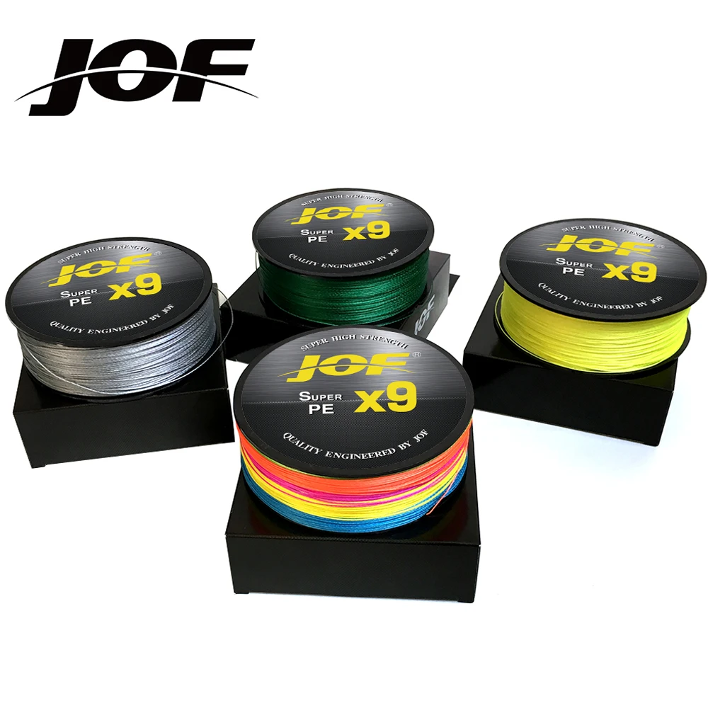 

JOF Fishing Line Braided Line 100m Multifilament 9 Strands 20lb-80lb Japanese Technology Green 4 Colors