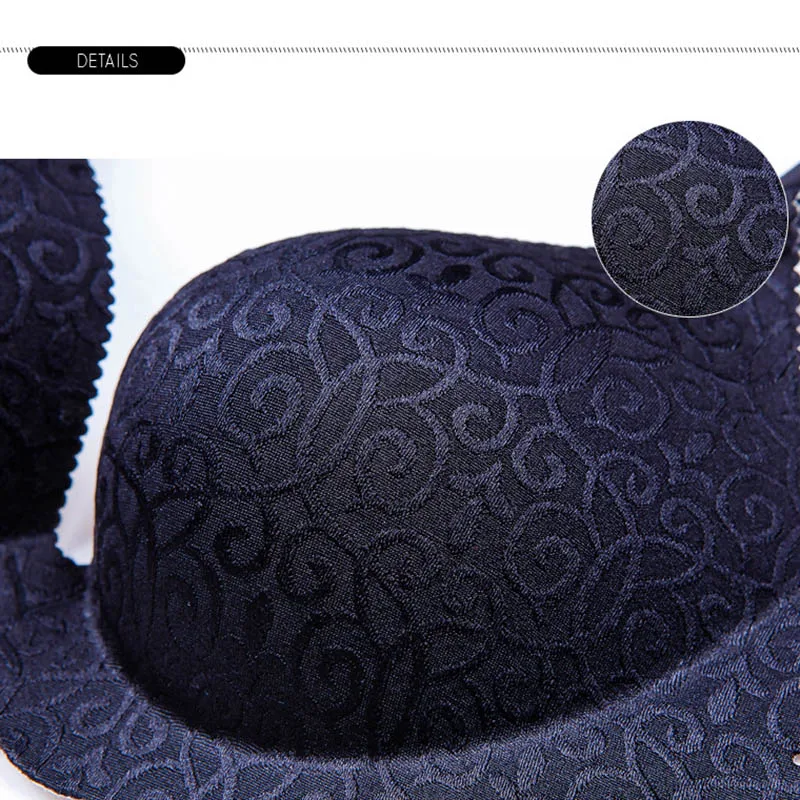 

Pop Women Hollow Out Bra Wire-free 5 Rows Buckle Adjustable Detachable Straps Bras Pop 88