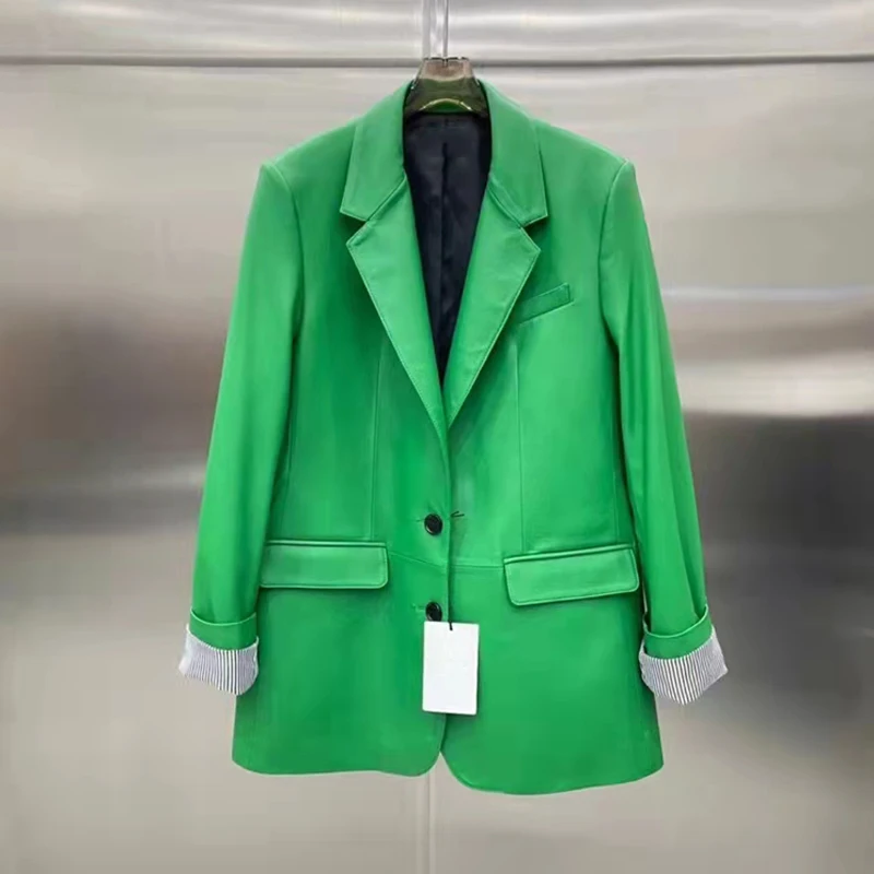 Женская куртка из натуральной овечьей кожи весеннее пальто стандартной длины