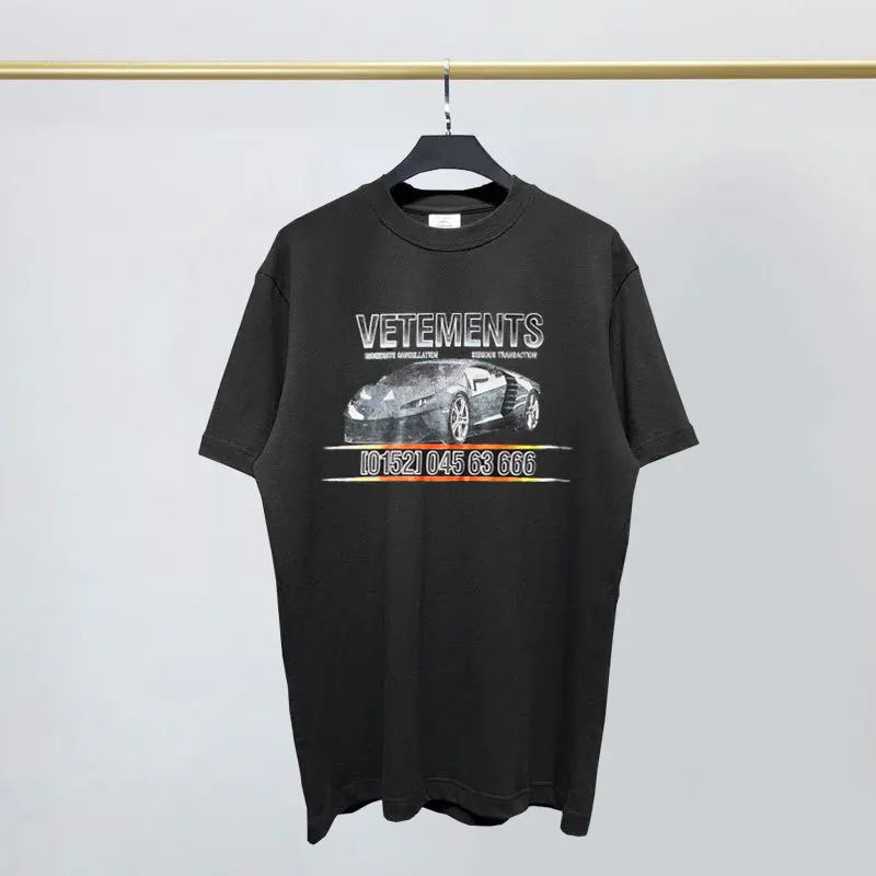 

French Street Fashion vet short sleeve T-shirt VTM wittermont racing print casual loose short sleeve T-shirt