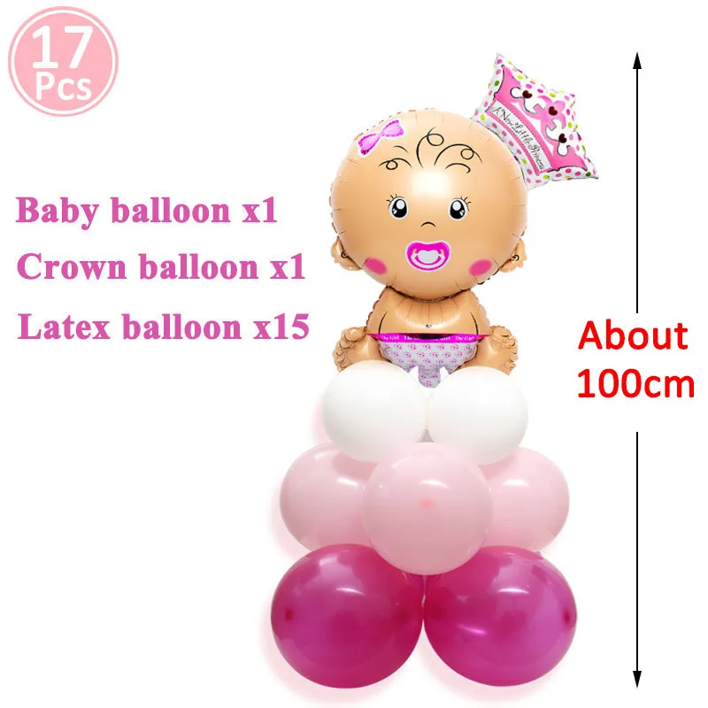 16 дюймов Baby Shower Фольга воздушные шары BabyShower вечерние украшения его для мальчиков и девочек с изображением слона Пол раскрыть игры с надписью Oh Baby столовых принадлежностей