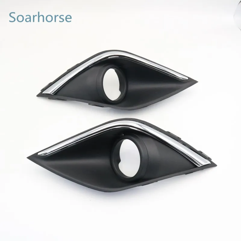 Soarhorse автомобильный хромированный передний бампер противотуманный фонарь рамка