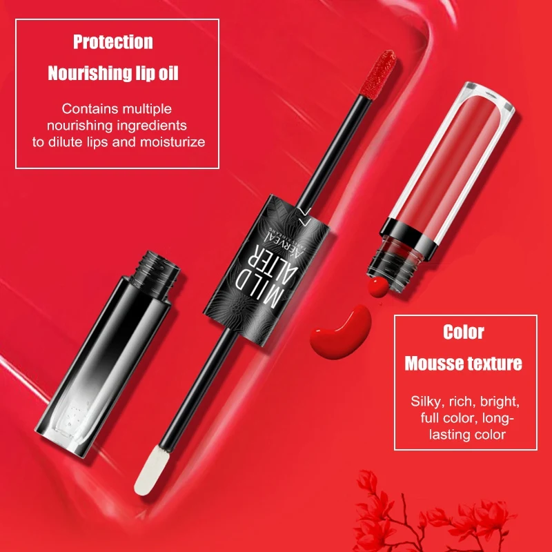 Двойная головка 6 цветов губная помада для макияжа блеск губ длительное увлажнение Косметическая Помада