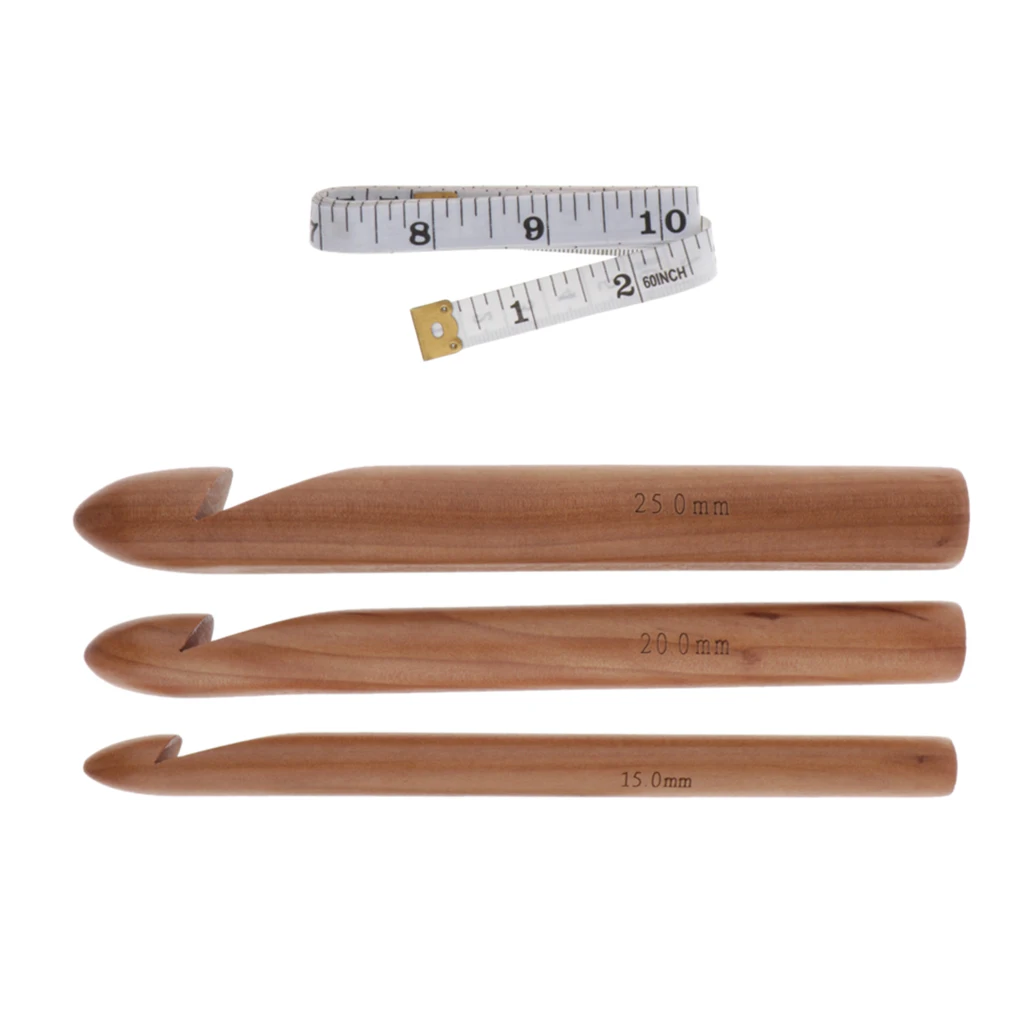 

Деревянные крупные крючки для вязания 15 20 25 мм, вязальный крючок с мягкой лентой