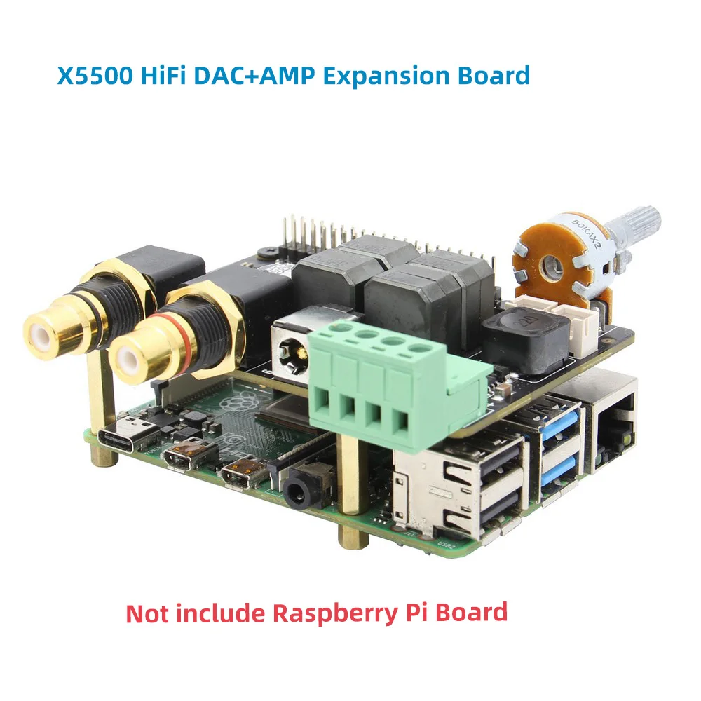 

Плата расширения X5500 HiFi DAC + AMP, поддержка X872/X710/X850/X860, совместима с Raspberry Pi 4B/3B +/3B
