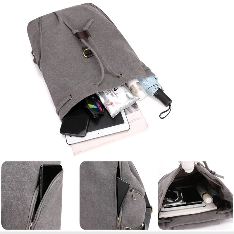 Повседневный холщовый рюкзак KVKY для девушек Многофункциональный школьный ранец