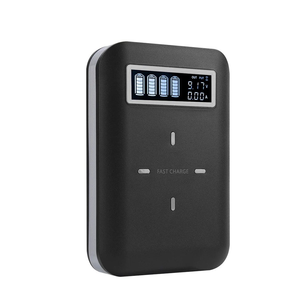 

USB External Battery LED Powerbank Digital Display 4x18650 Power Bank 18W PD Charging Wireless Box Battery Charger