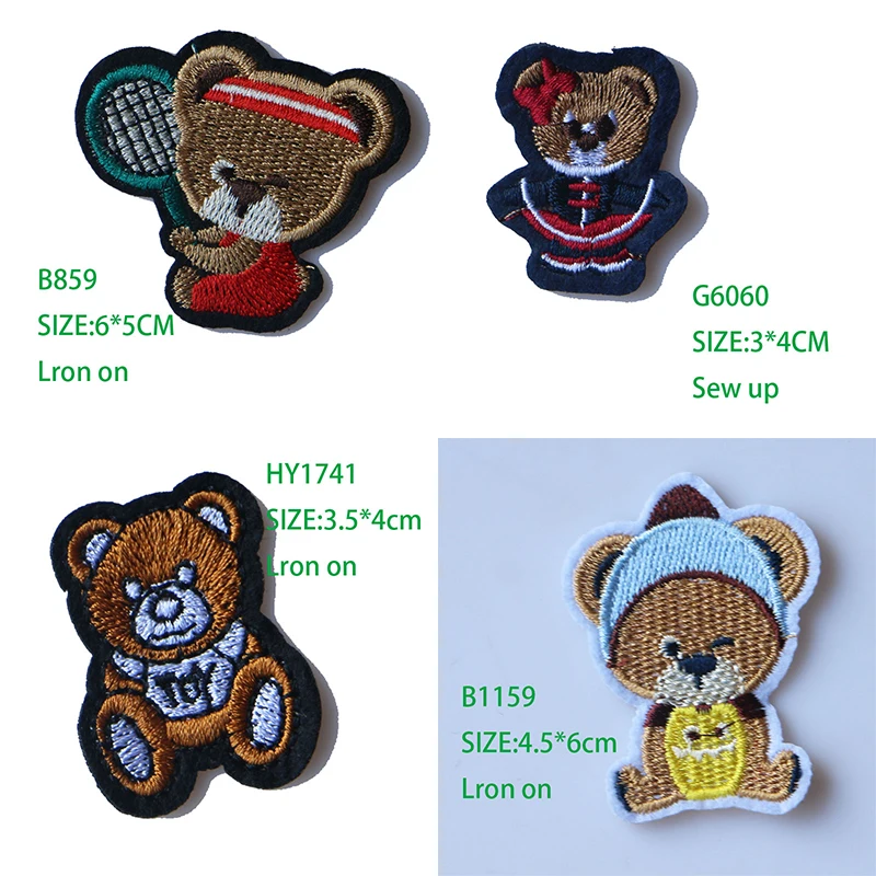 

Cartoon Decorative Patch Cute Bear icon Embroidered Applique Patches For DIY Iron on Badges Stickers on backpack,the clothes