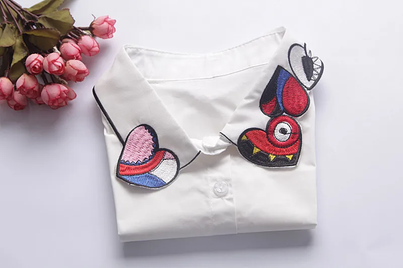 

Embroidery Shirt Fake Collar for Women Cotton Removable Mujer Faux Cols Sweater False Collar Lapel Blouse Detachable Collars