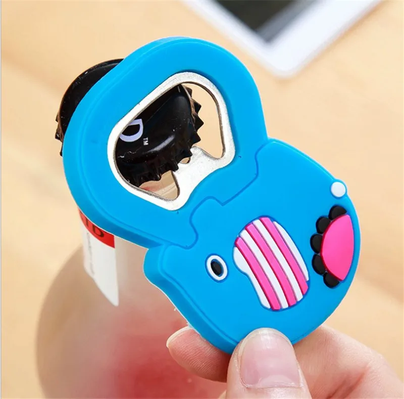 1 шт. ПВХ мягкая пластиковая мультяшная открывалка для бутылок креативный