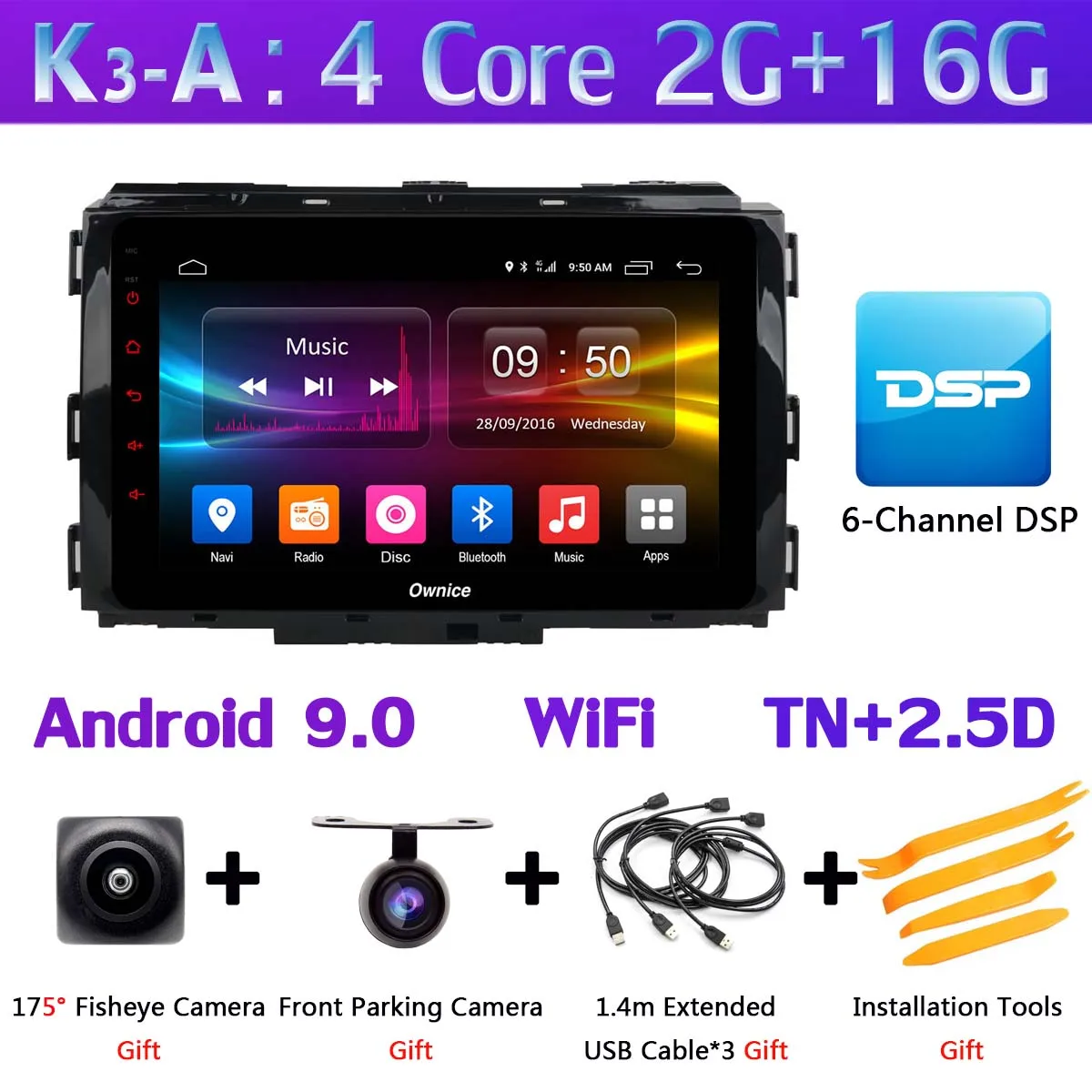 K3-A 360 ° панорамный Android 9,0 4+ 64G gps радио CarPlay SPDIF DSP автомобильный мультимедийный плеер для Kia Carnival - Цвет: K3-A