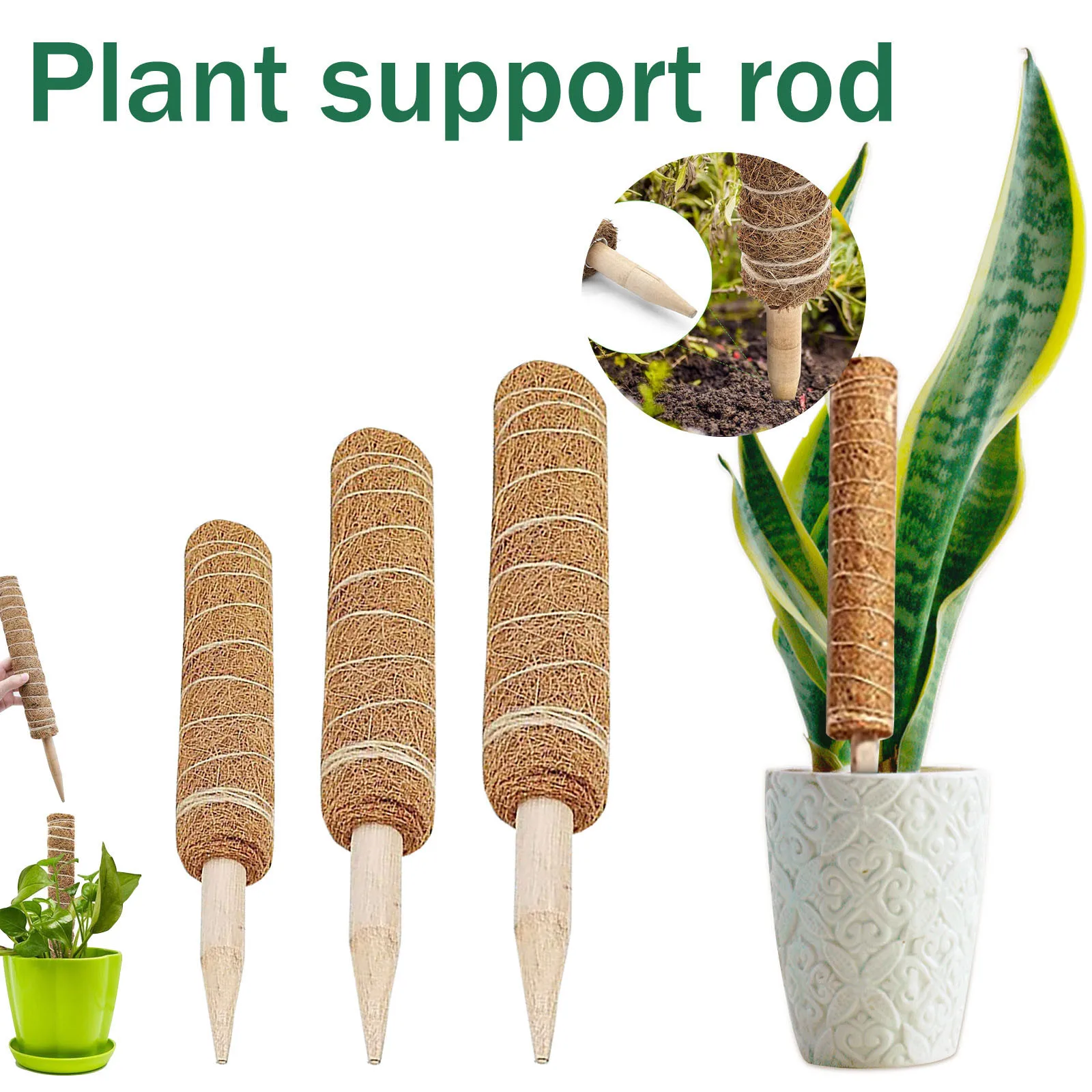

1pc Plant Climbing Pole Coir Moss Stick Coir Moss Palm Vines Stick Plant Support Extension Climbing Indoor Plants Creepers