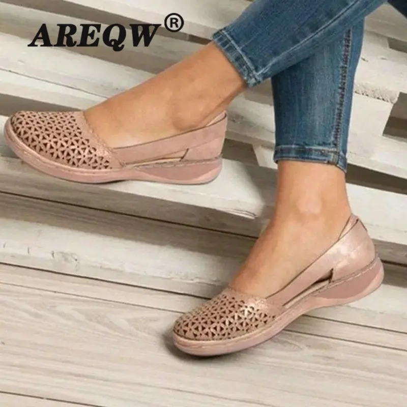 Летние женские ортопедические сандалии на танкетке Женская офисная обувь