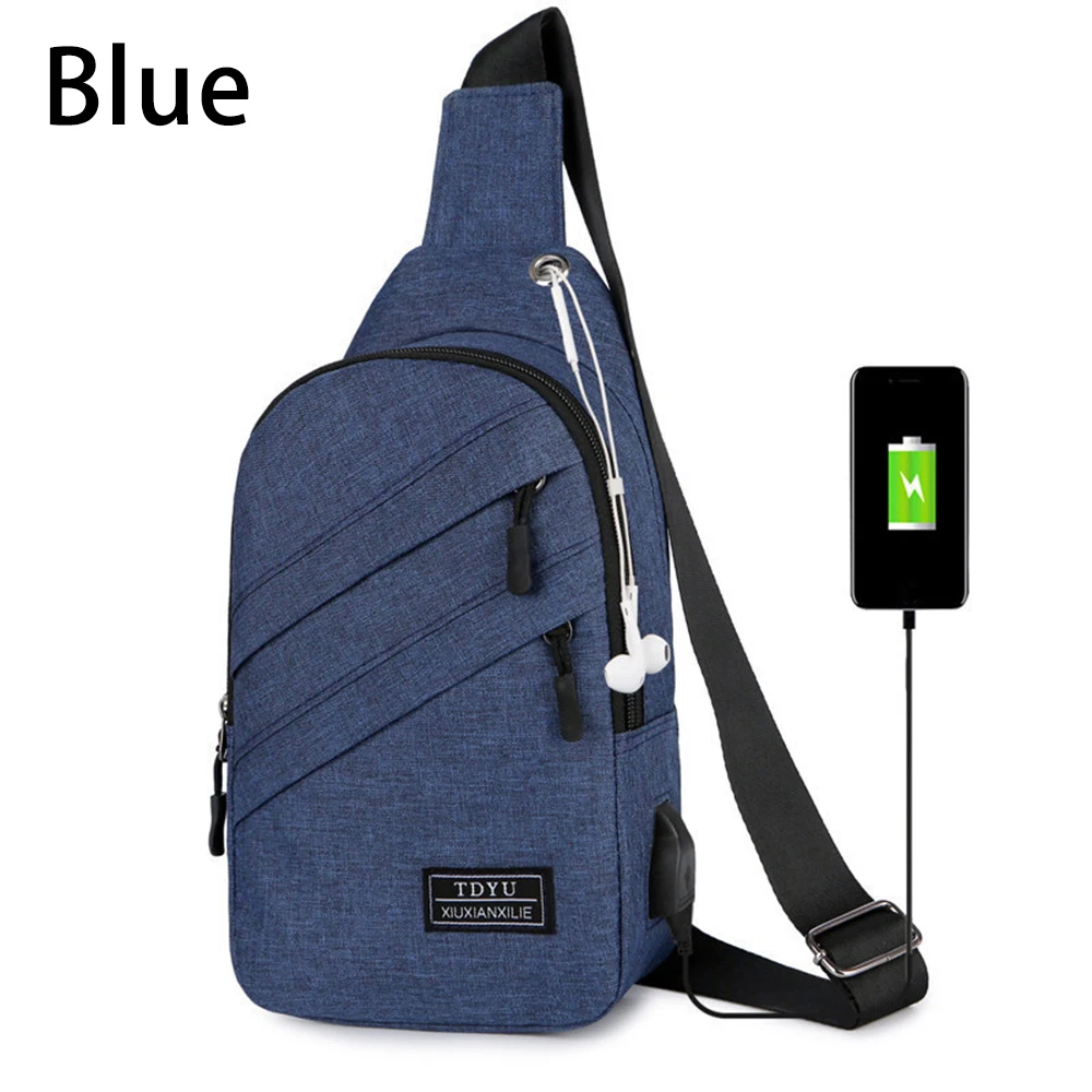 Blue Летняя короткая походная сумка мессенджеры Новое поступление Оксфорд сумки через плечо мужская Противоугонная нагрудная Сумка водоотталкивающая сумка на плечо - Цвет: Blue