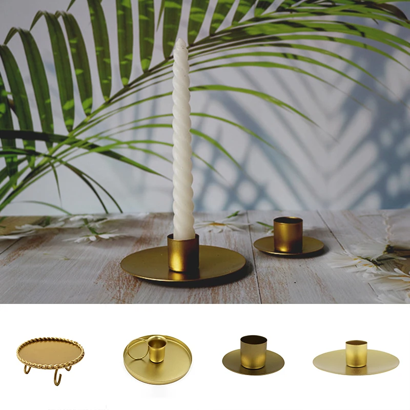 1PC Vintage Gold Candlestick For Candle Candle Holder Decorations Wedding Decorations European
