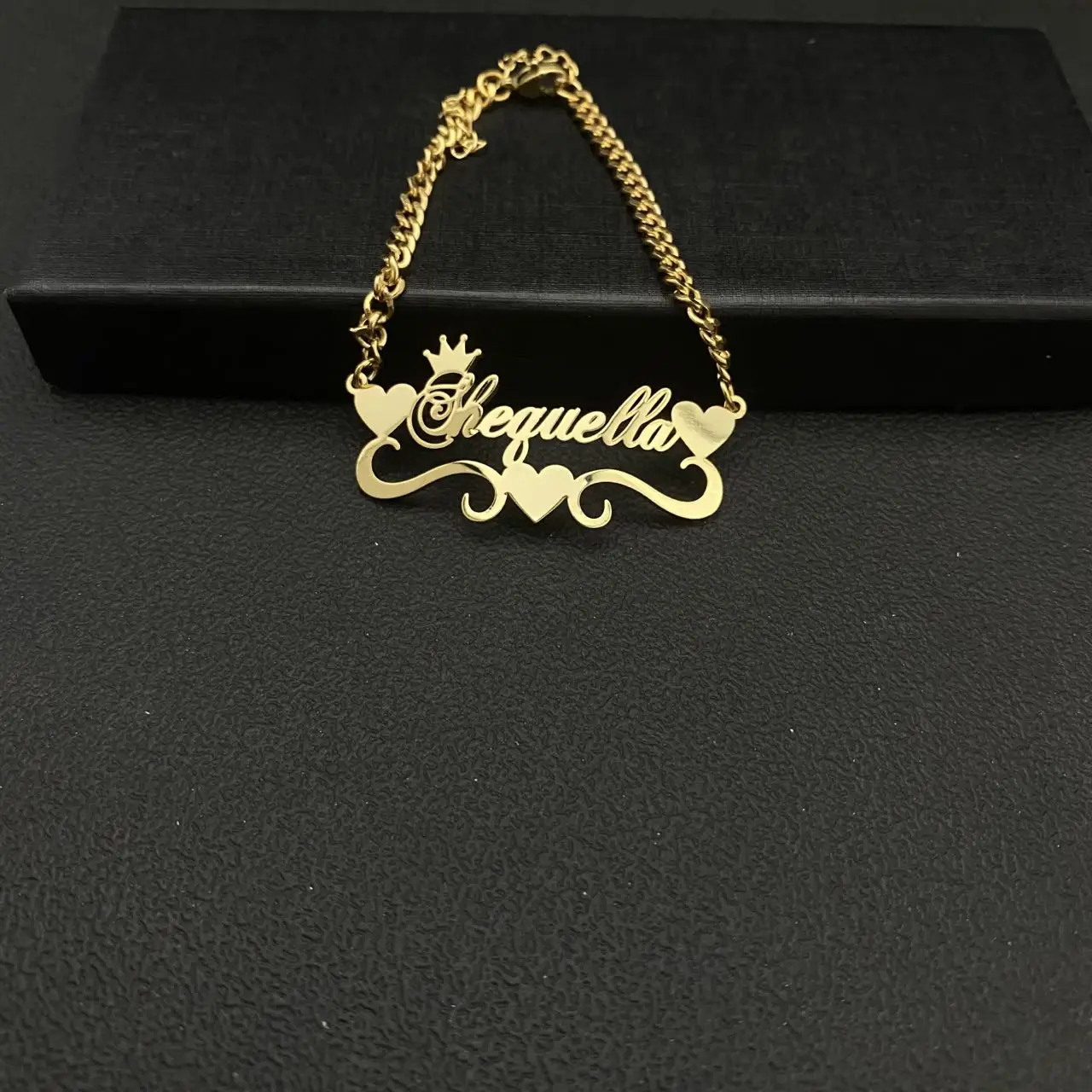 Браслет-цепочка из нержавеющей стали с короной и сердцем | Украшения аксессуары