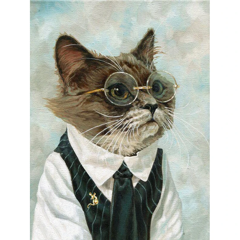 

Полноразмерная Алмазная 5D картина «сделай сам» с изображением милого кота, 3D вышивка крестиком стразы, мозаичное украшение (3)