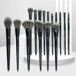 Imported 16pcs/set Black Powder Makeup Brushes Angled Sculpting Foundation Face soft essential cosmetic tools