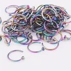 Кольцо U-образное из нержавеющей стали для имитации пирсинга носа, круглые штанги, носовой перегородки, губ, 1 шт., разные цвета под золото