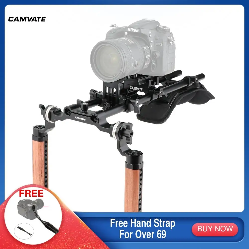 CAMVATE Pro плечевое крепление с Manfrotto QR основой и двойной розеткой рукоятка поддержка