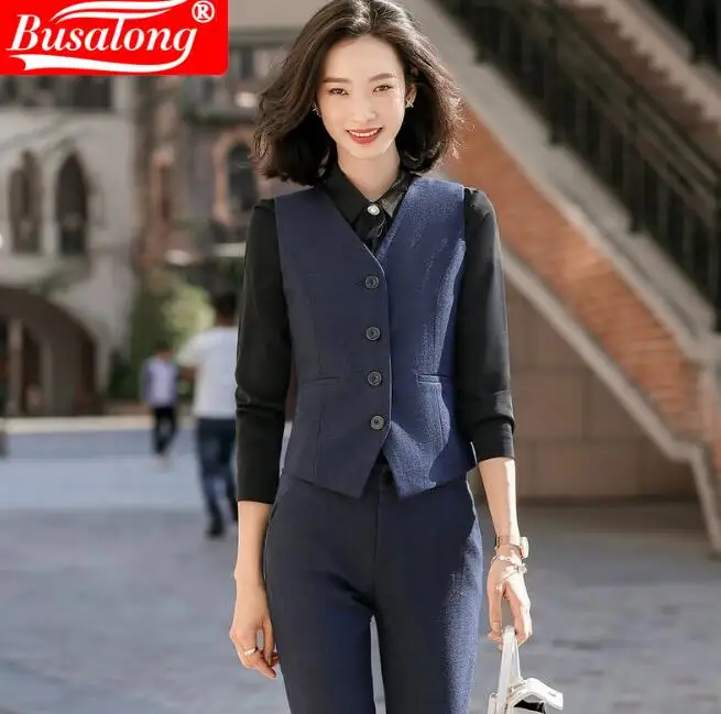 Модный деловой однотонный жилет новинка 2018 рабочая одежда Униформа облегающие