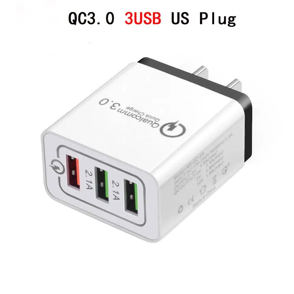 US Plug Зарядное устройство USB quick charge 3,0 для iPhone iPad EU US штепсельный адаптер настенное зарядное устройство для samsung Xiaomi Mi 8 huawei зарядное устройство для мобильных телефонов - Тип штекера: US Plug