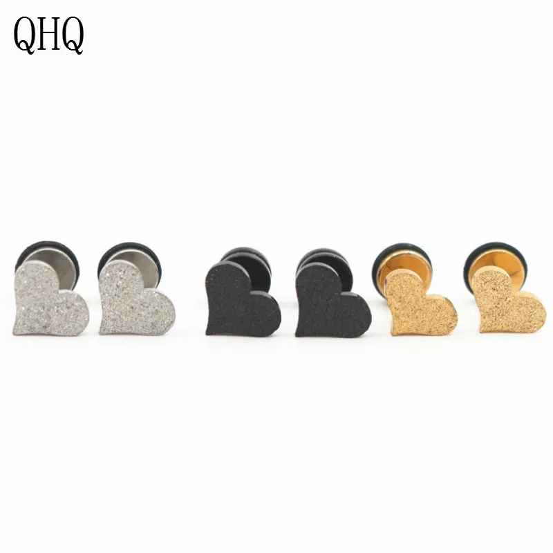 QHQ stud earring heart fashion ear rings stainless steel fine accessories jewelry earrings for women men studs gifts bohemia | Украшения и