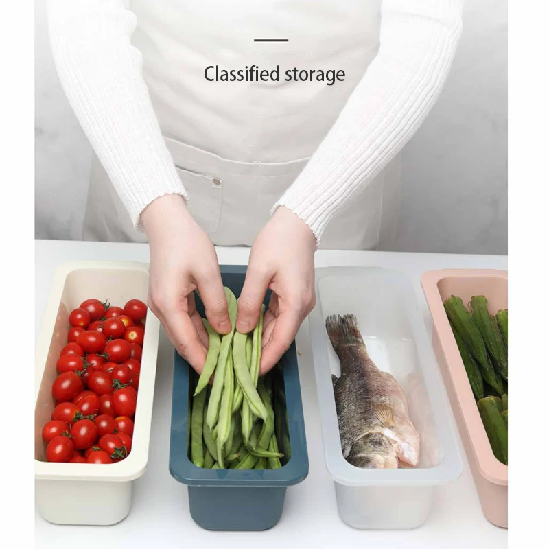 

Kitchen Storage Box Fresh Keeping Box Household Fridge Drawer Fruit Vegetable Transparent Case With Lid Food Egg Storage Boxes