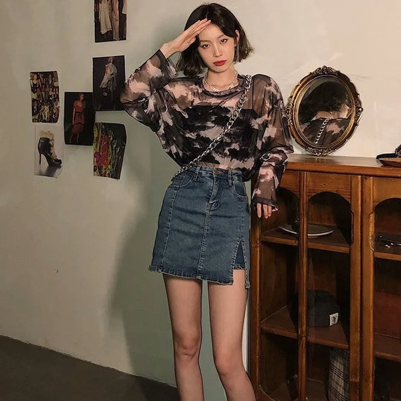 Футболки с длинным рукавом женские прозрачные дизайнерские солнцезащитные