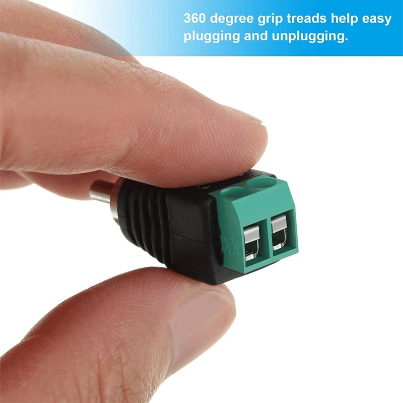 

20 Pack RCA Male to AV Screw Terminal Adapter,Phono Plug Solderless Converter Audio/Video Speaker Wire Connectors