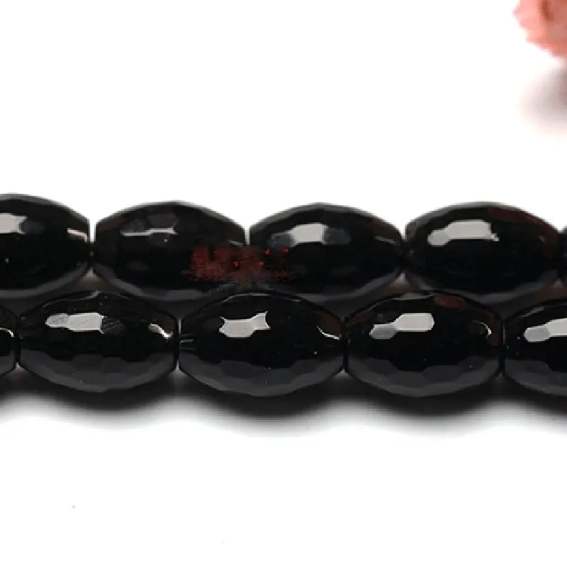 

Natural Stone Drop Oval Rice Black Agates Beads For Jewelry Making 15" Strand DIY Jewelry Accessorries Loose Spacer Beads