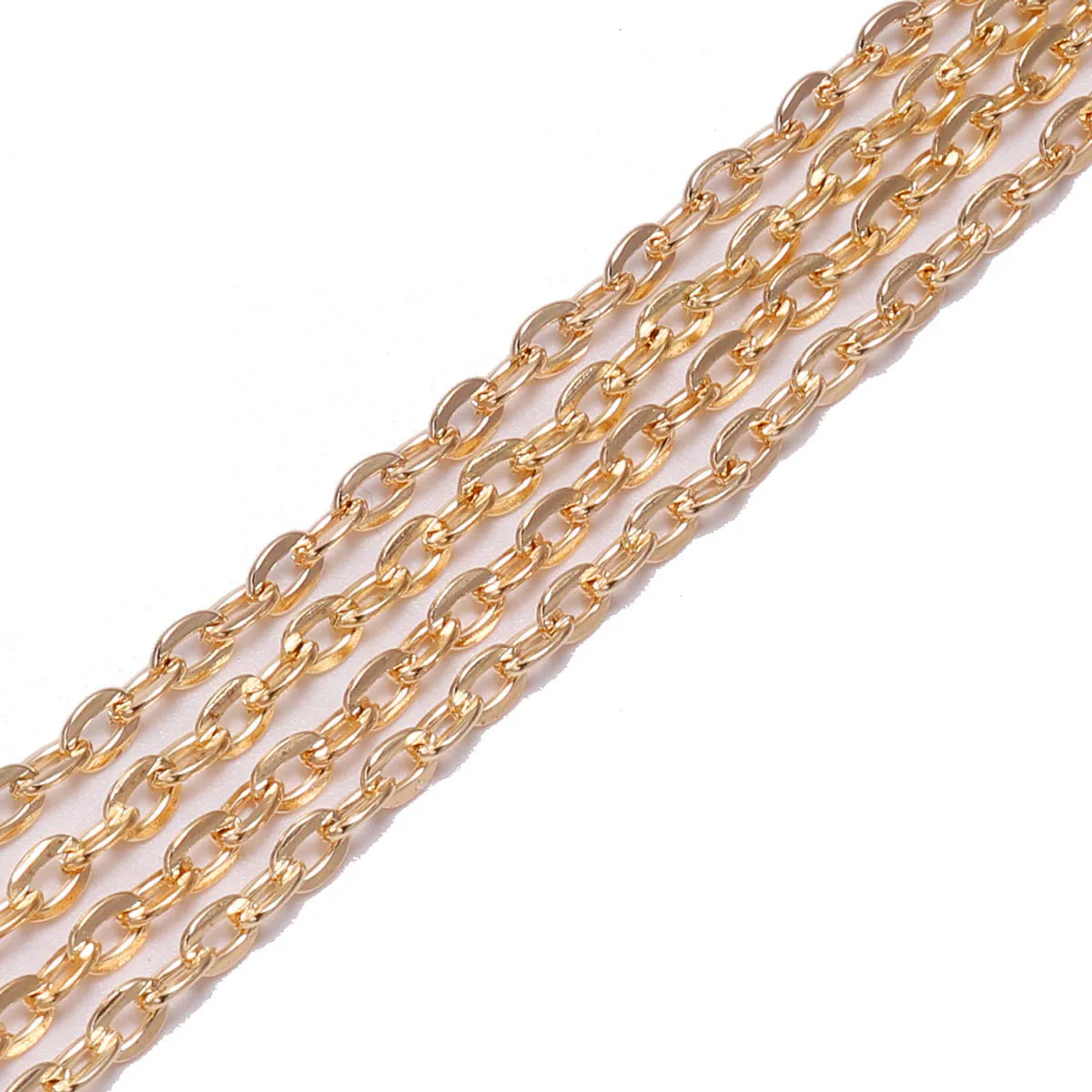 KC Gold 5 м/лот, серебряное, золотое, бронзовое, длинное ожерелье, цепи, латунь, Навальное покрытие, цепь для DIY ювелирных изделий, аксессуары для изготовления - Цвет: KC Gold