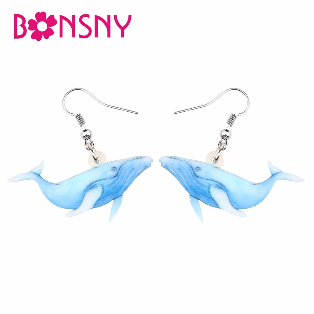 

Bonsny Acrylic Ocean Classical Whale Earrings Big Long Dangle Drop Animal Vintage Jewelry For Women Girls Lovers Gifts Bijoux