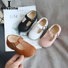 Новинка 2021, мягкие корейские детские милые туфли для девочек из искусственной кожи, дышащие резиновые туфли для танцев, черные плоские туфли, детская обувь для малышей