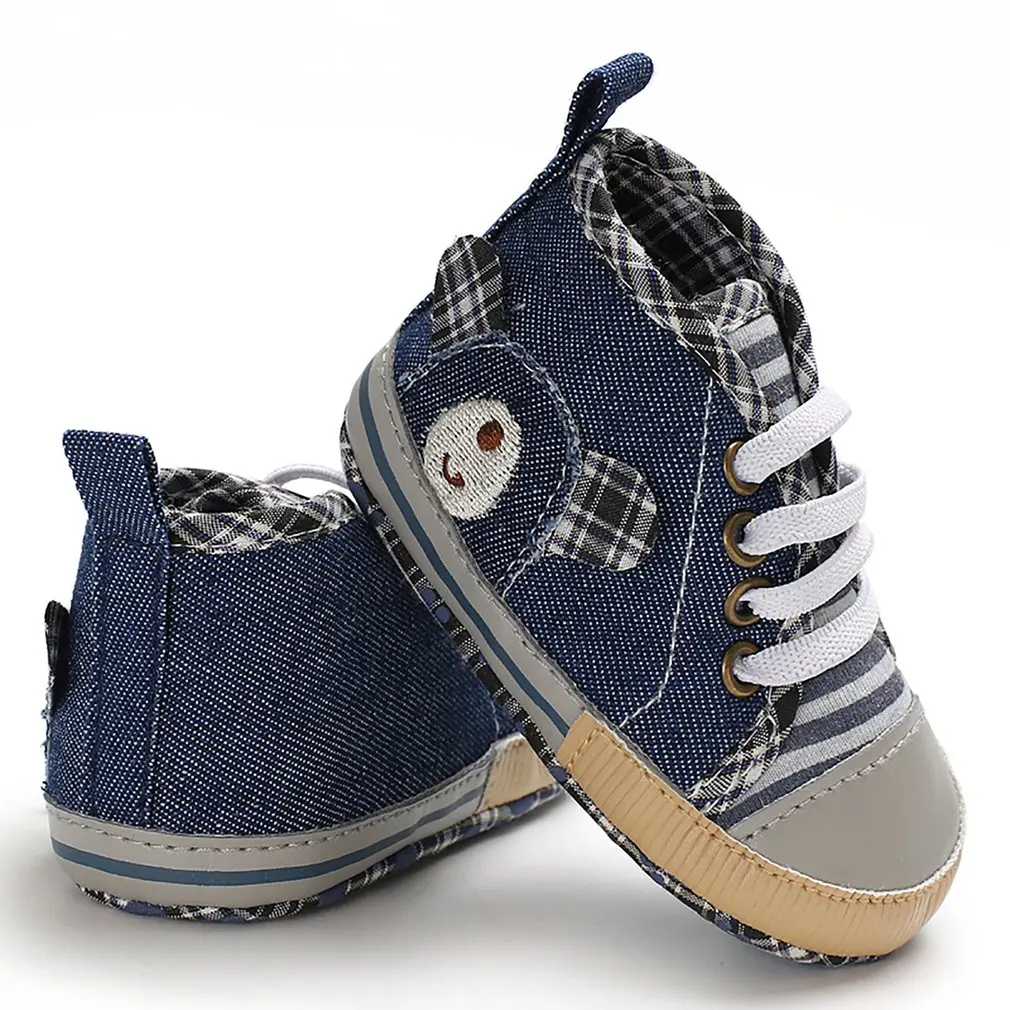 

Newborn Baby Boys Girls First Walkers Newborn Canvas Shoes Infant Toddler Soft Sole Anti-slip Baby Sneaker Sport Shoes for 0-18M