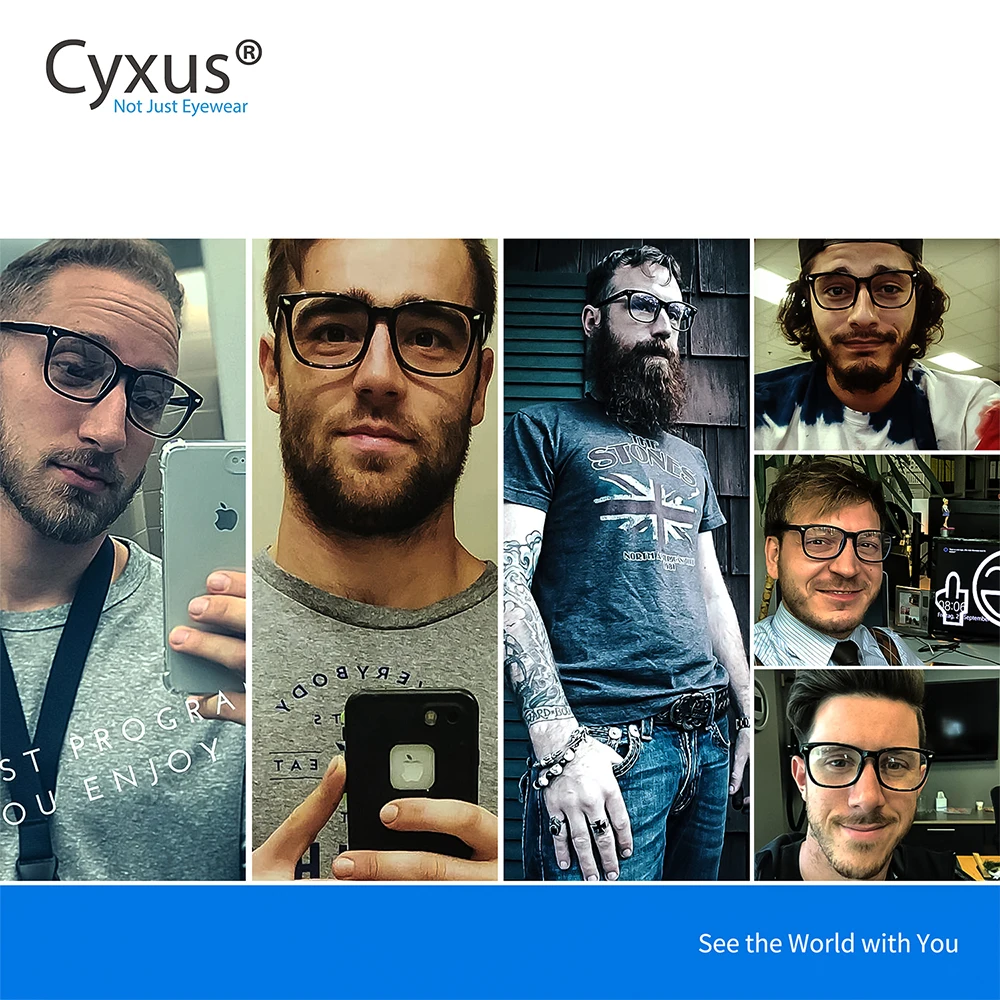 Cyxus фотохромные синий светильник, блокирующие очки для мужчин и женщин, снижают усталость глаз, открытый антибликовый UV400-8382