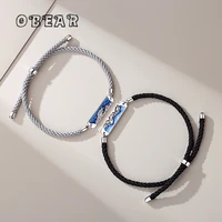 obear 925 sterling silver creative eachother adjustable bracelet women men couple love anniversary gift jewelry