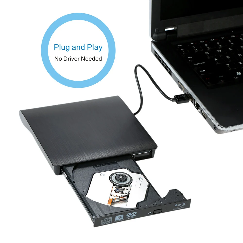 Ультра тонкий внешний диск DVD RW USB 3 0 Писатель горелки BD ROM 3D Blu Ray плеер для Linux Windows