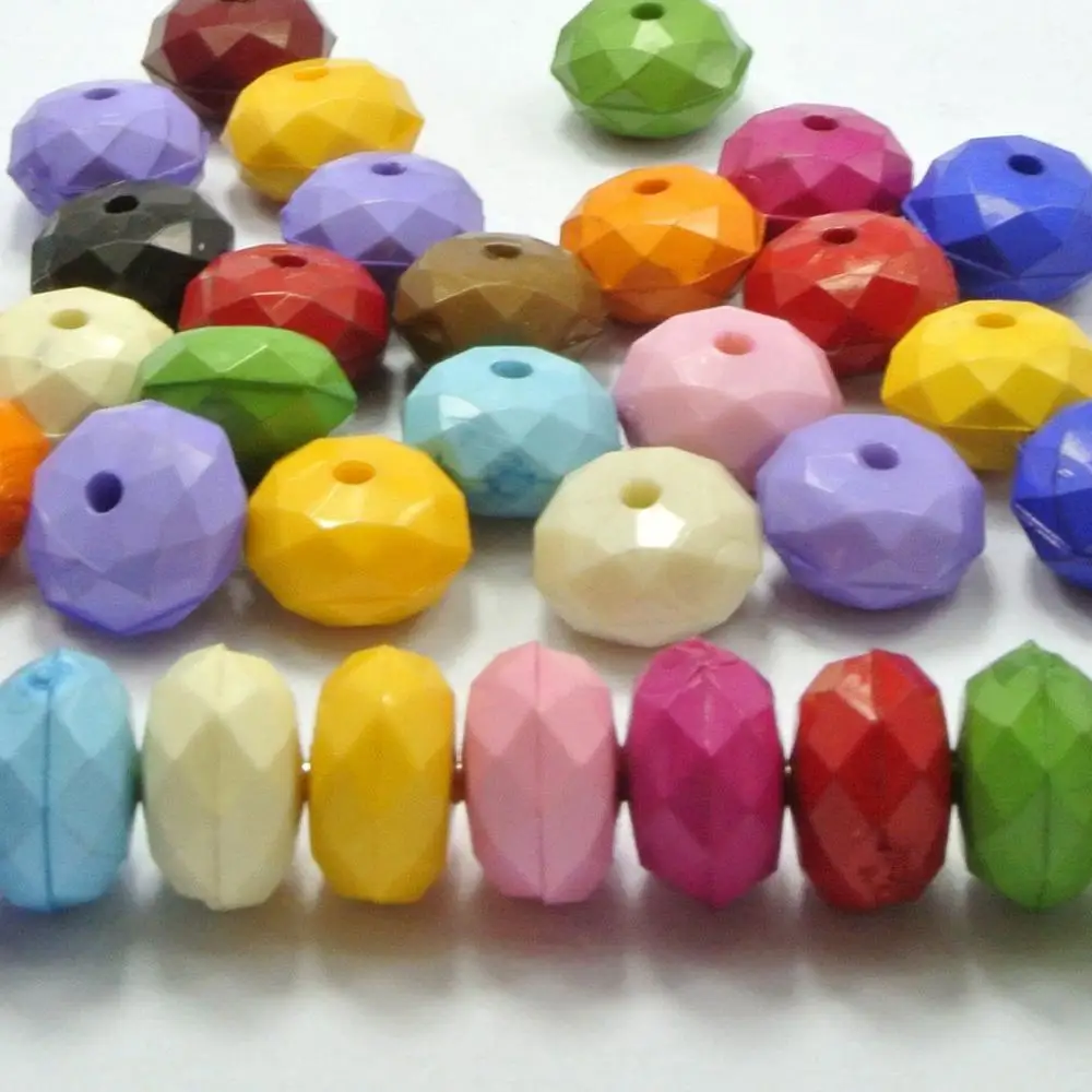 100 смешанных бисерных акриловых бусин Rondelle 8x12 мм | Украшения и аксессуары