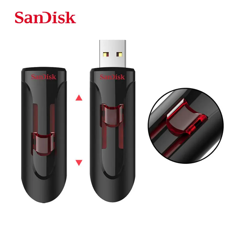 Двойной Флеш накопитель SanDisk 100% оригинальный CZ600 USB флэш 16 ГБ 32 64 Гб 128 256 супер