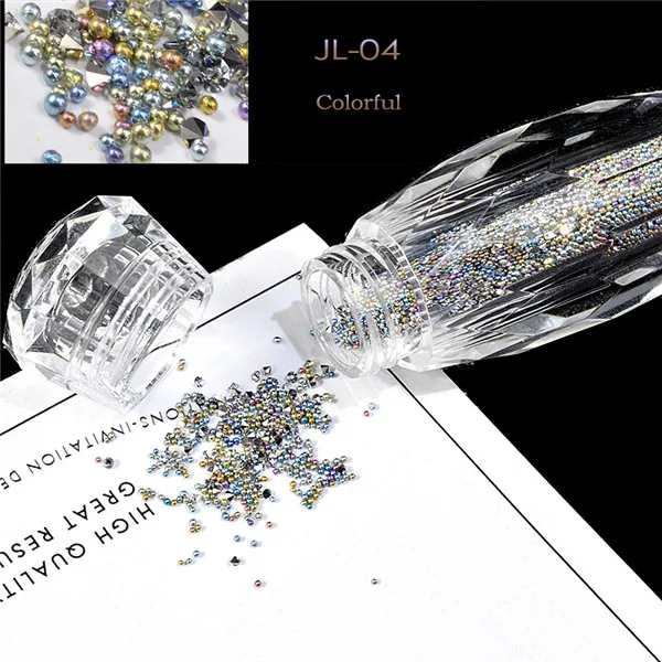 JL-04 3D блестящие украшения для ногтей Мини Бисер "икра" наклейка для ногтей дно Алмазная дрель прозрачные микро украшения для ногтей TSLM2 - Цвет: JL-04