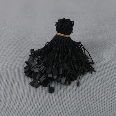 1000PC /lot Plastic Tag White Beige Black Hang Polyester Rope String Snap Lock Pin Loop Tie Fasteners | Дом и сад